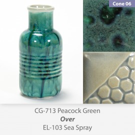 Peacock Green - CG713 over Sea Spray EL103 Glaze Combination Peacock Green - CG713 over Sea Spray EL103 Glaze Combination